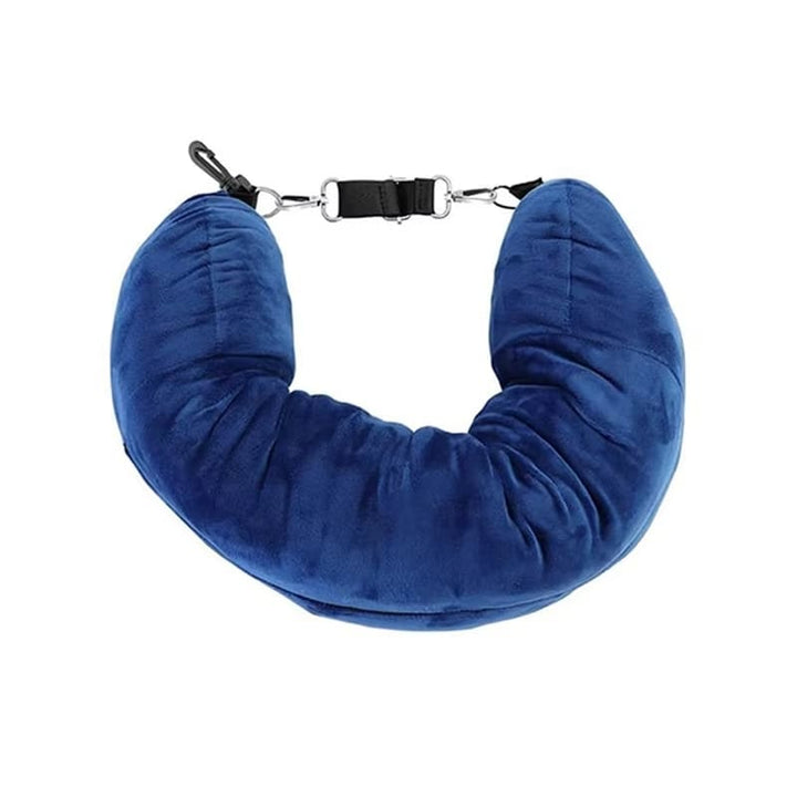 Almofada de Pescoço para Viagem Recarregável - RelaxTravel Azul