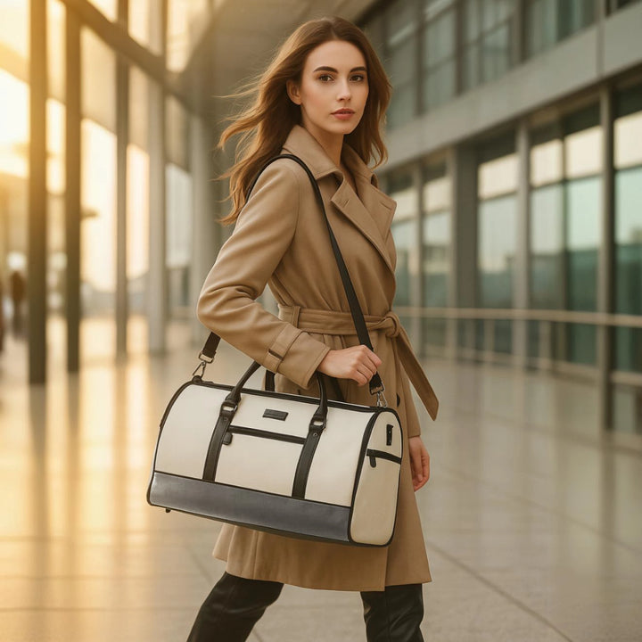 Bolsa de viagem 2 em 1 modelo garment bag com divisórias, ideal para transportar roupas sem amassar.
