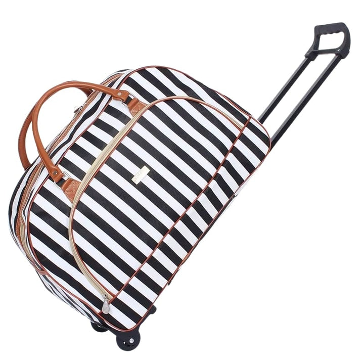 Bolsa de Viagem Feminina com Rodas - Prática e Elegante Listrado