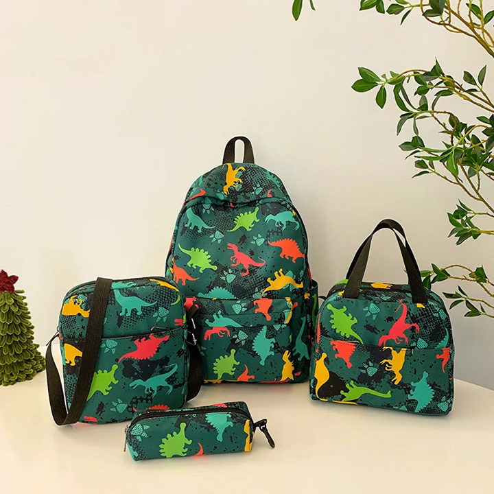 Kit Mochila Escolar Infantil 4 Peças Verde