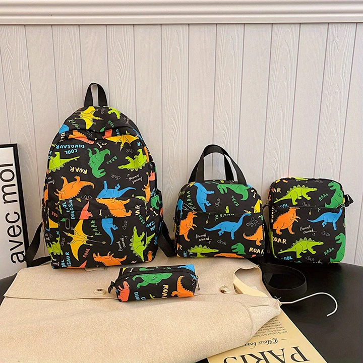 Kit Mochila Escolar Infantil 4 Peças Preto