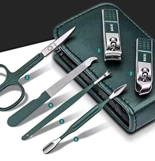 Kit de manicure com 6 peças em estojo para viagens