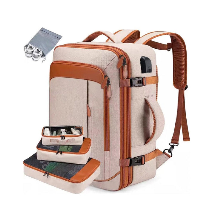 Mochila de Viagem Expansível com 3 Necessaires - VersaBag cáqui