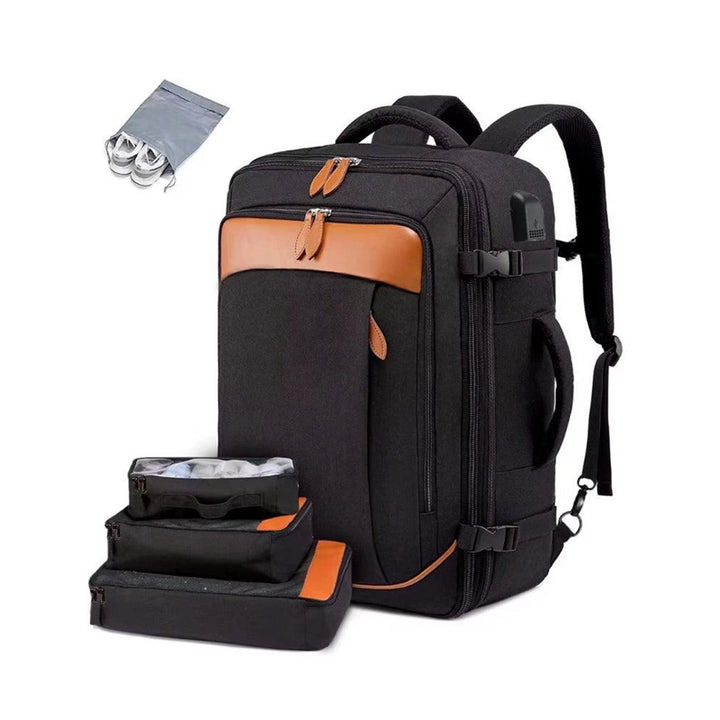 Mochila de Viagem Expansível com 3 Necessaires - VersaBag Preto