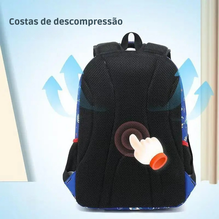 Mochila Foguete Impermeável para Escola