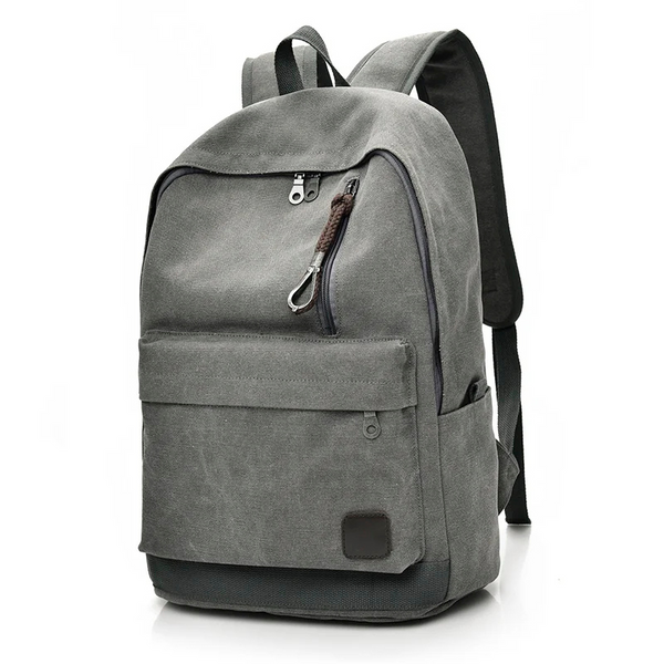 Mochila Infantil Grande de Lona Cinza