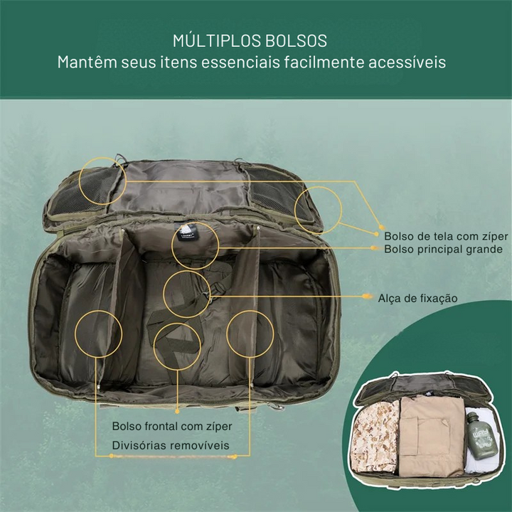 Mochila 3 em 1 Multifuncional Esportiva Impermeável