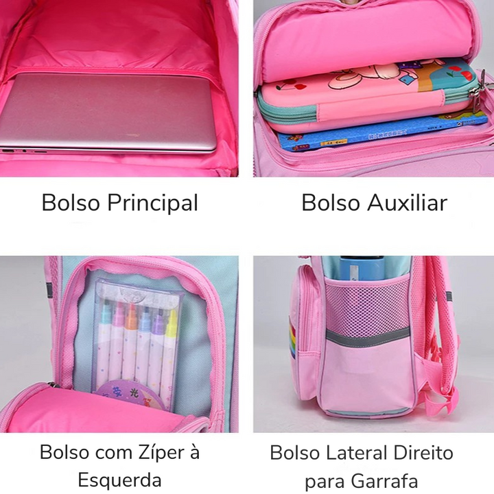 Mochila Unicórnio Infantil à Prova d’Água