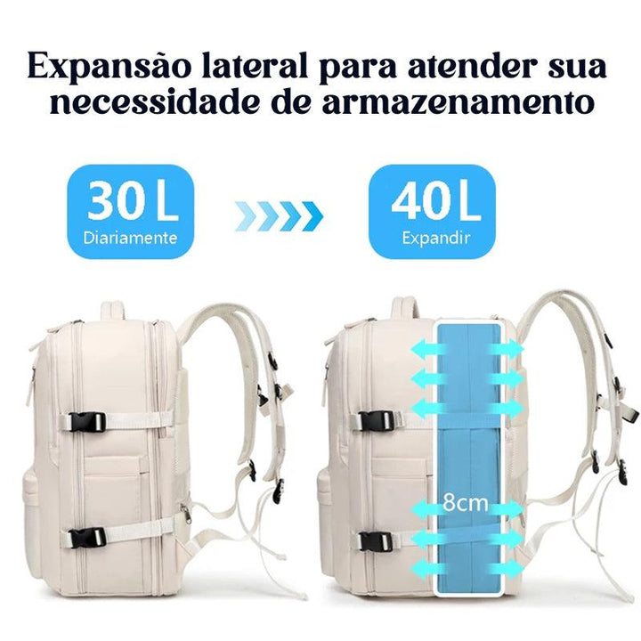 Mochila de Viagem Branca.