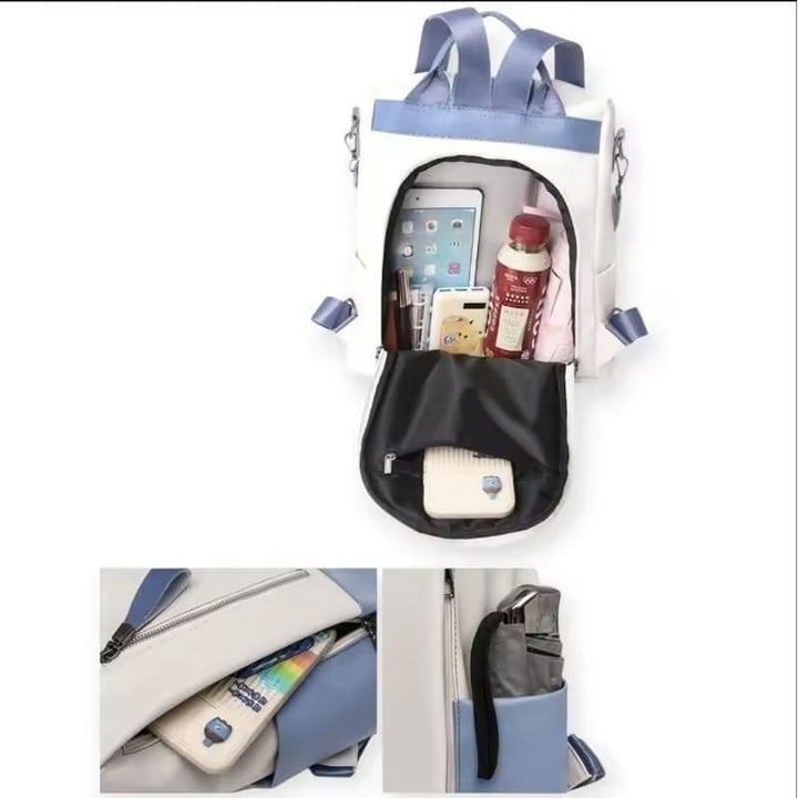 Mochila Feminina de Couro Antifurto