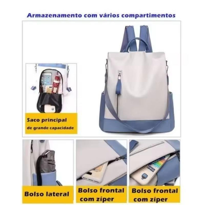 Mochila Feminina de Couro 