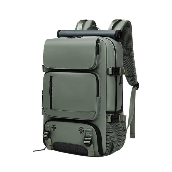 Mochila de Viagem Impermeável com USB - ProTravel Verde Militar