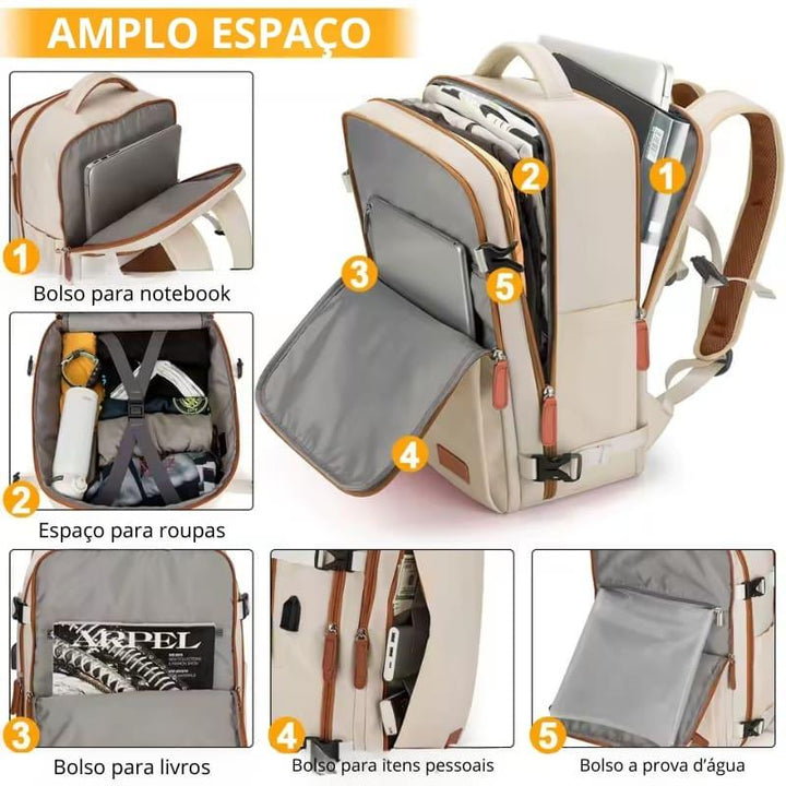 Mochila para Viagem Ampla Capacidade