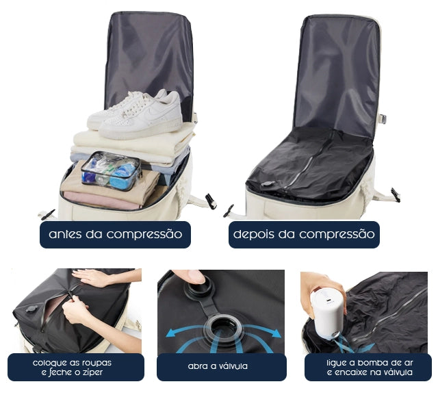 Mochila de Viagem a Vácuo sucção