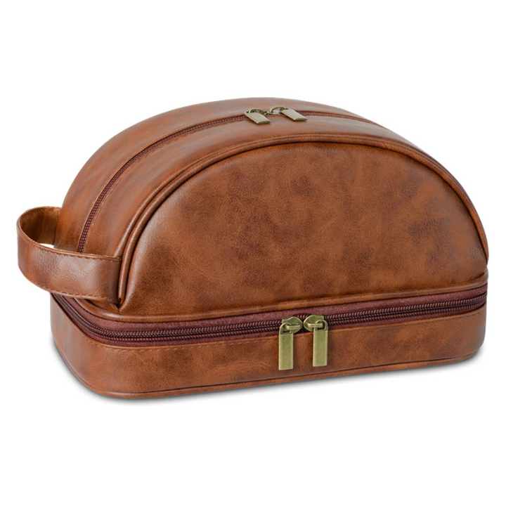 Necessaire Masculina Couro Grande Marrom