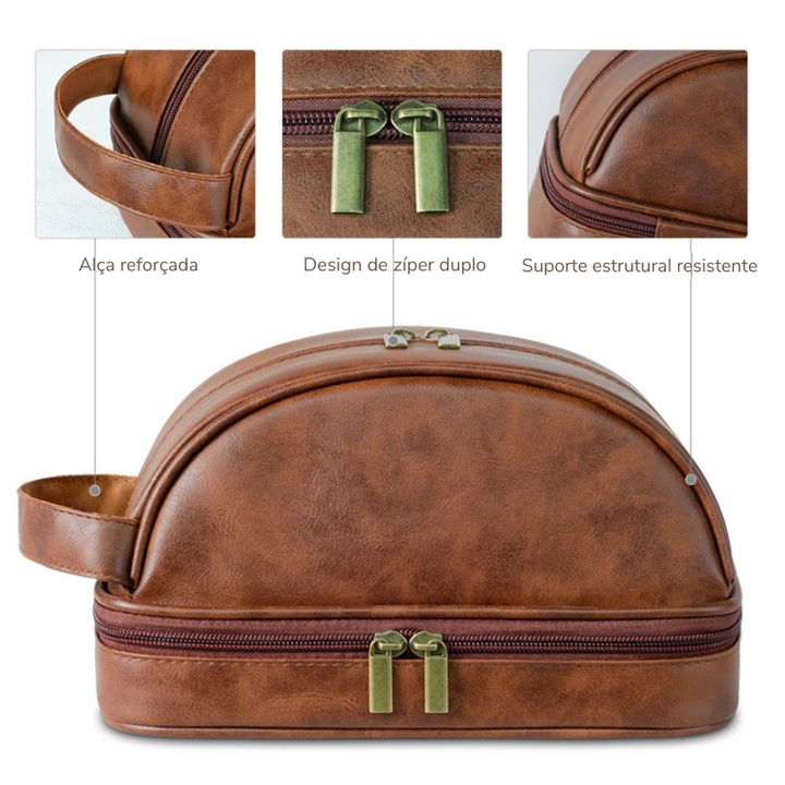Necessaire Masculina Couro Grande 