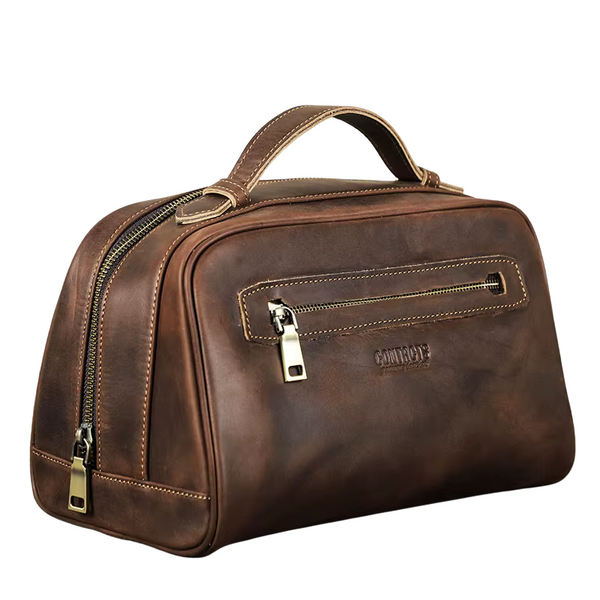 Necessaire Masculina Couro Legítimo Portátil Viagem