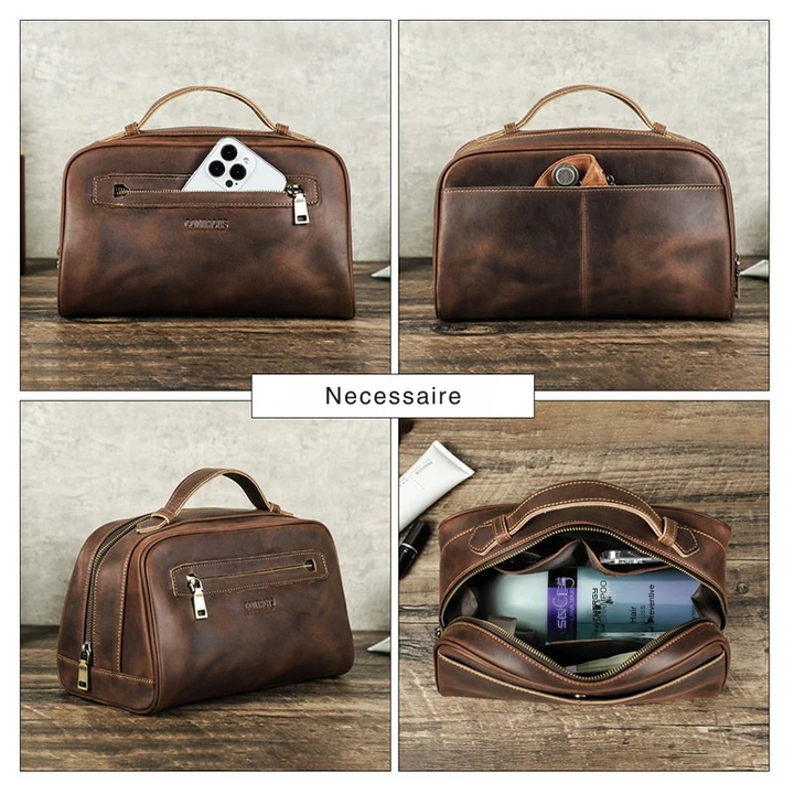 Necessaire Masculina Couro Legítimo Viagem
