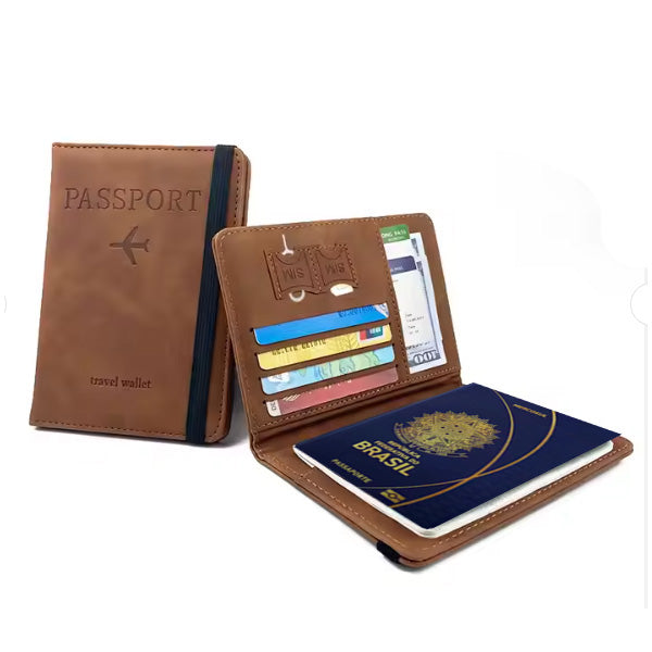 porta passaporte com Tecnologia de Bloqueio RFID