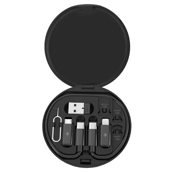 Kit Adaptador para celular, com carregador rápido e suporte embutido, ideal para viagens

