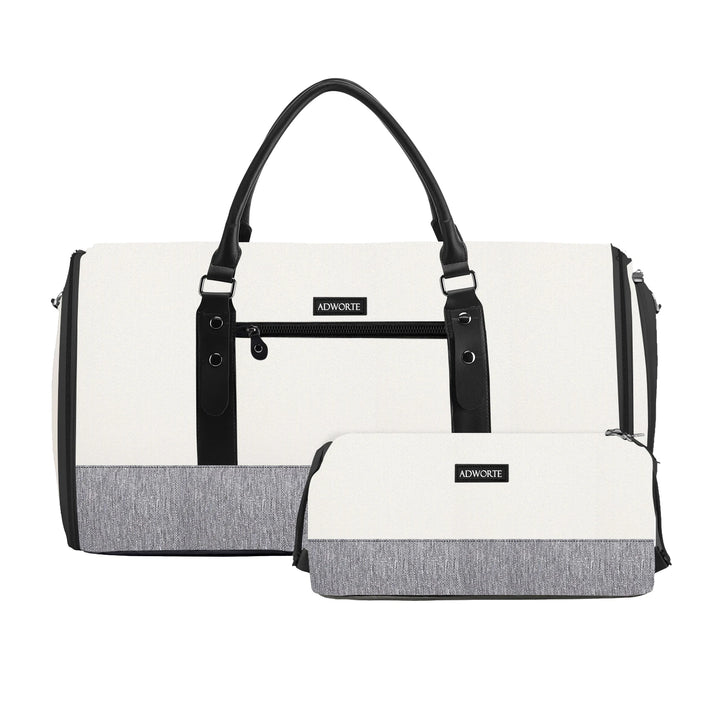 Bolsa de viagem 2 em 1 modelo garment bag com divisórias, ideal para transportar roupas sem amassar.