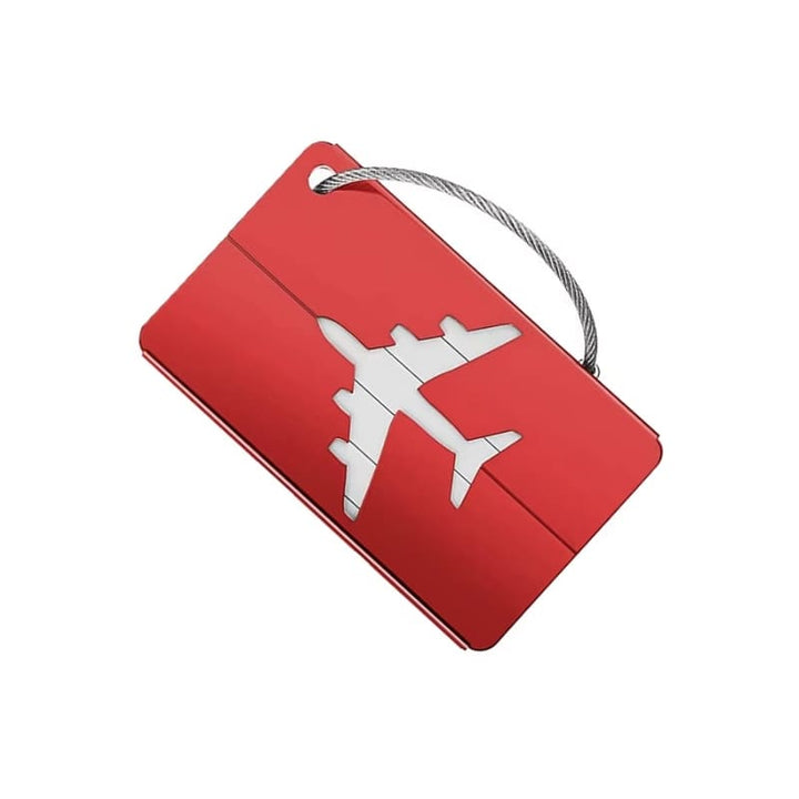 Tag de Mala em Alumínio - Durável e Anti-perda Vermelho