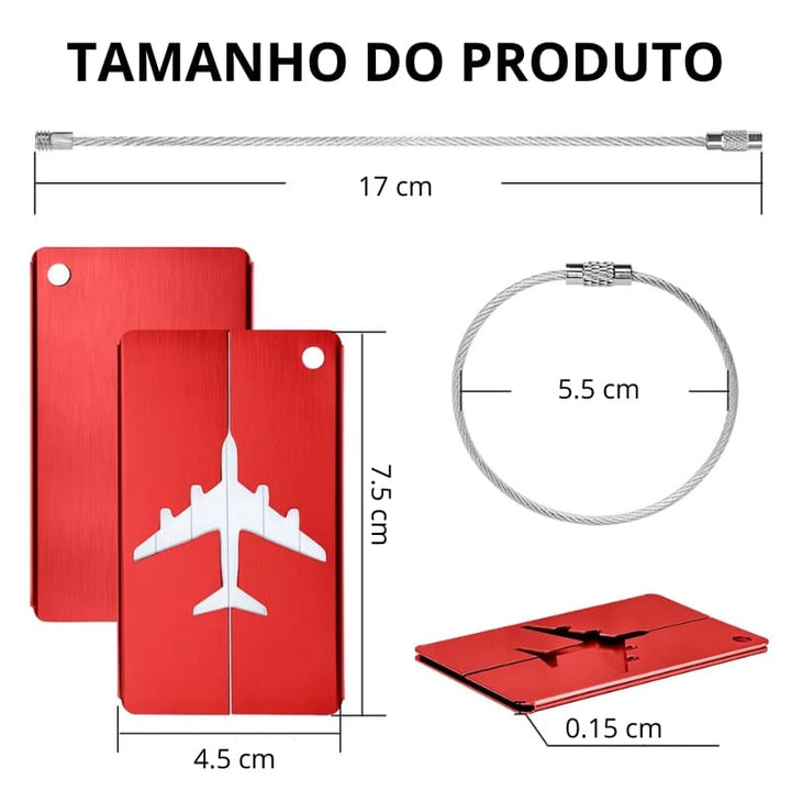 Tag de Mala em Alumínio - Medidas