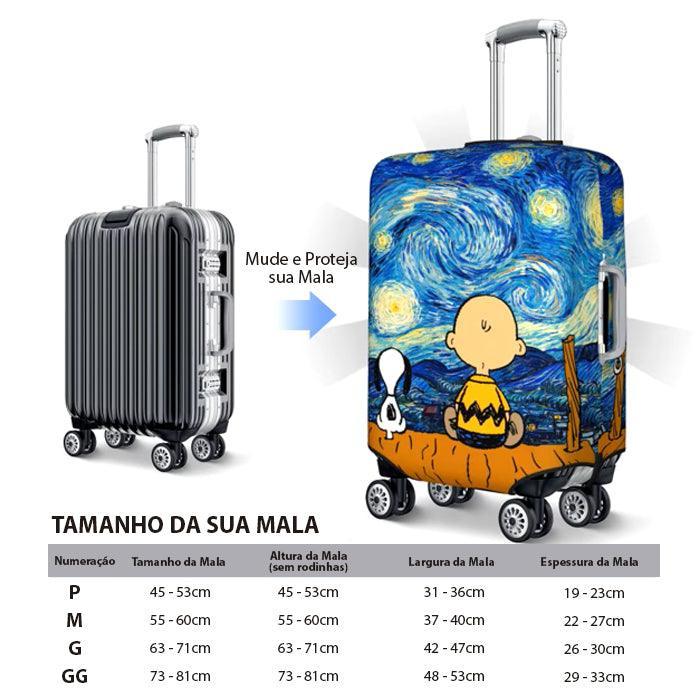 Capa de Bagagem Personalizada Snoopy tamanhos e formatos