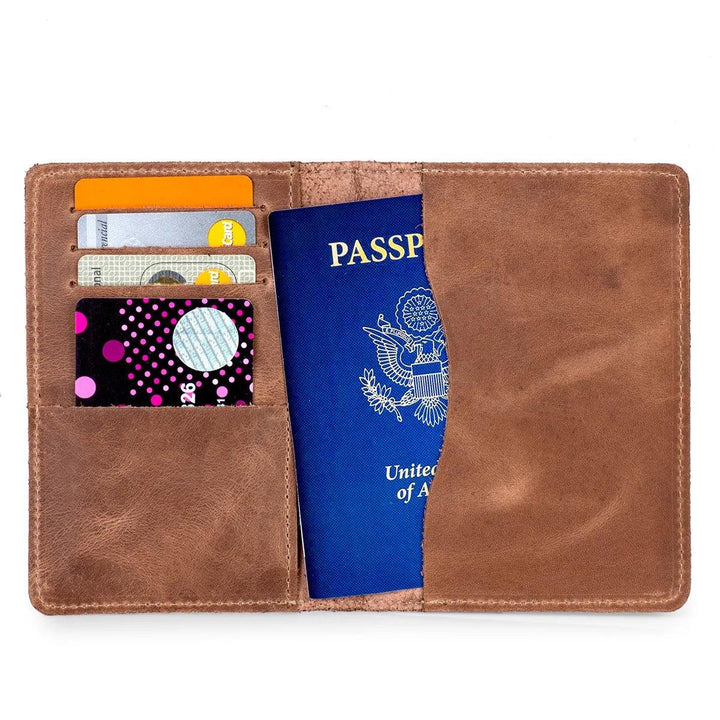Carteira Porta-Passaporte de Couro Legítimo