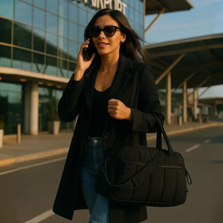 Bolsa de Viagem de Mão Grande Capacidade - Elegance Voyager Preto