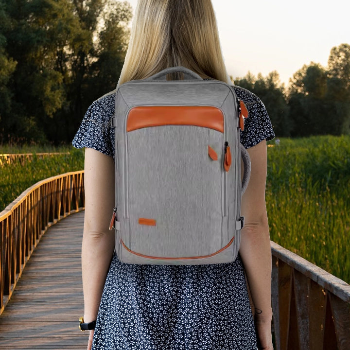 Mochila de Viagem Expansível com 3 Necessaires - VersaBag Cinza
